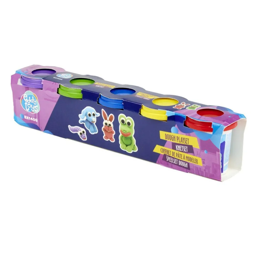 Pâte à modeler x5 pots multicolore 140g