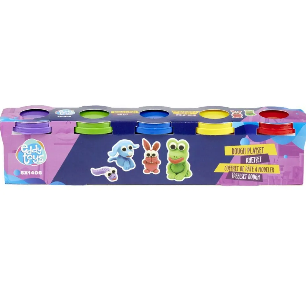 Pâte à modeler x5 pots multicolore 140g