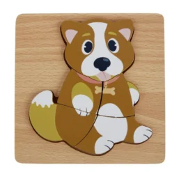 Puzzle animaux bois 2-6 ans