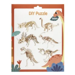 Puzzle 3D en bois squelette dinosaure H20,5cm