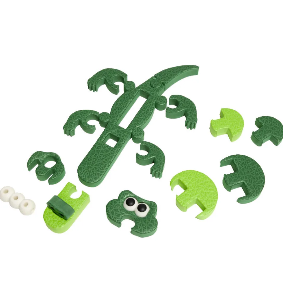 Puzzle 3D forme animaux H20cm - 2 modèles girafe ou crocodile