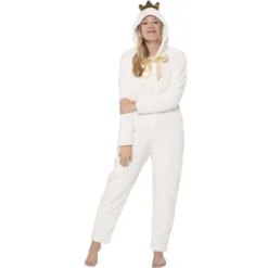 Pyjama combinaison princesse blanc doré femme Taille XS