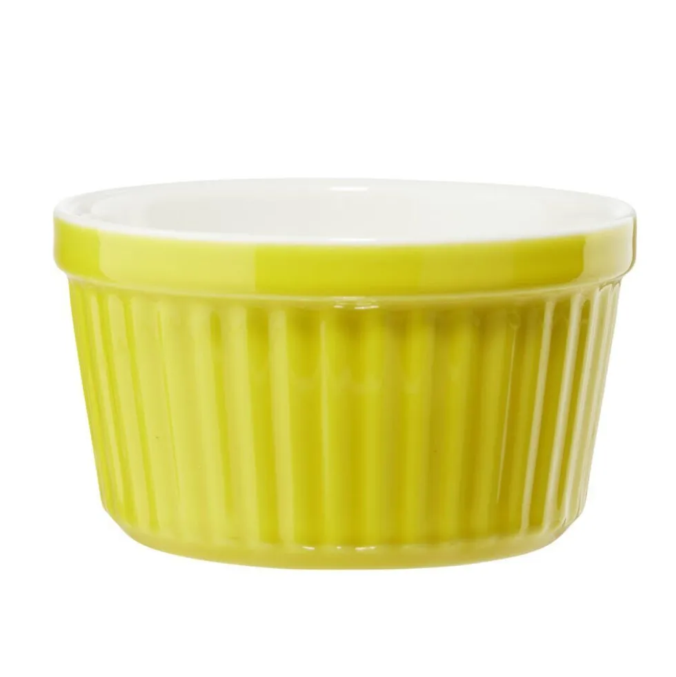 Ramequin céramique contour coloré Ø9xH5cm (3 modèles)