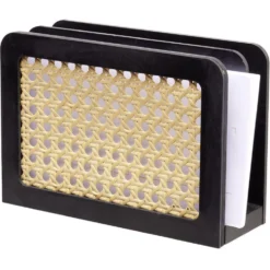 Range courrier cannage rotin naturel noir