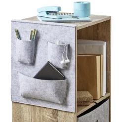 Rangement Box Cube pochette feutrine gris clair 34x30cm