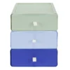 Rangement bureau 3 tiroirs verticaux plastique bleu et vert L19xP20xH22cm