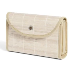 Rangement de porte à suspendre bambou et tissu 2 compartiments 25x9xH49cm