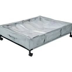 Rangement dessous de lit 12 compartiments souple à roulettes 76x60xH20cm