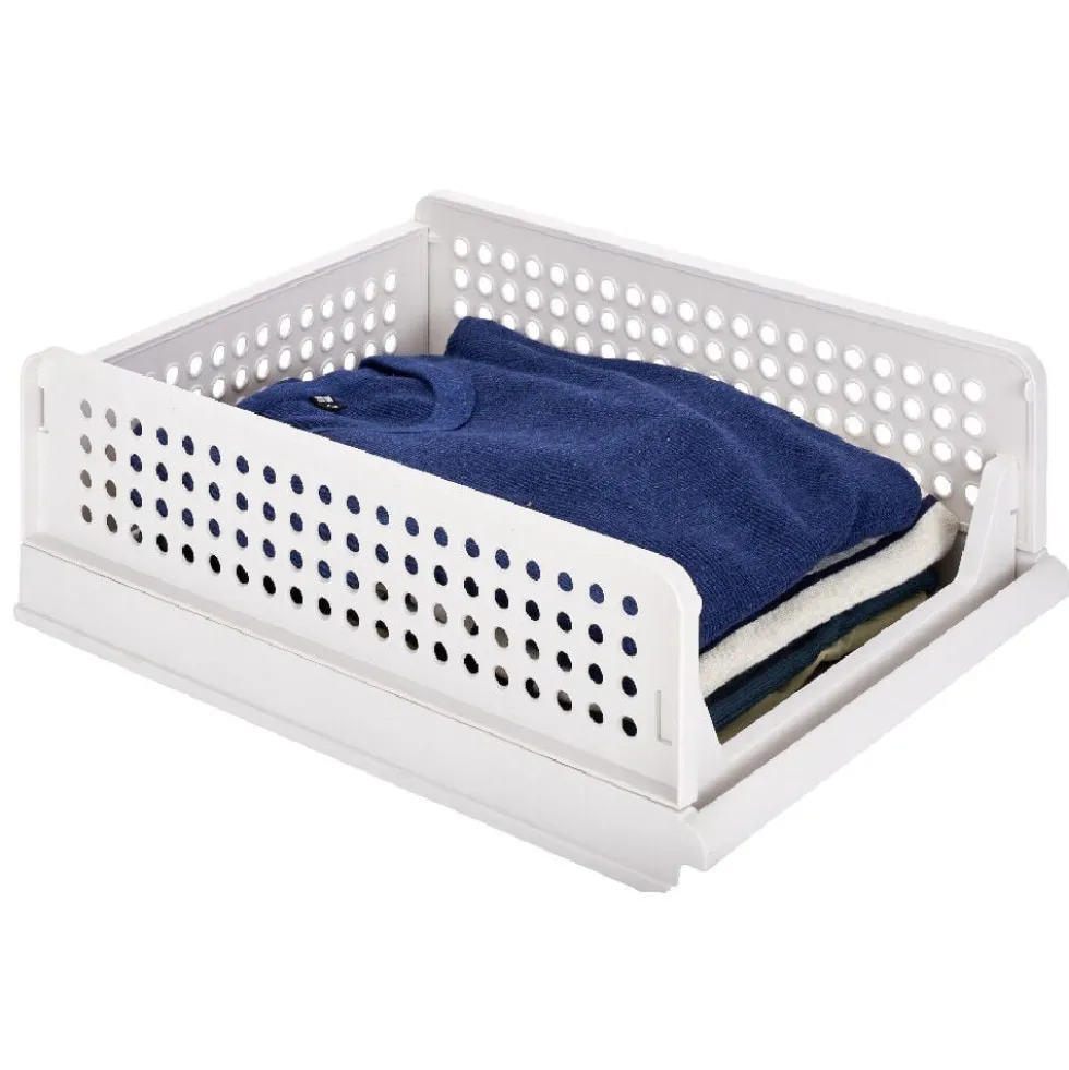Rangement dressing superposable coulissant blanc petit modèle