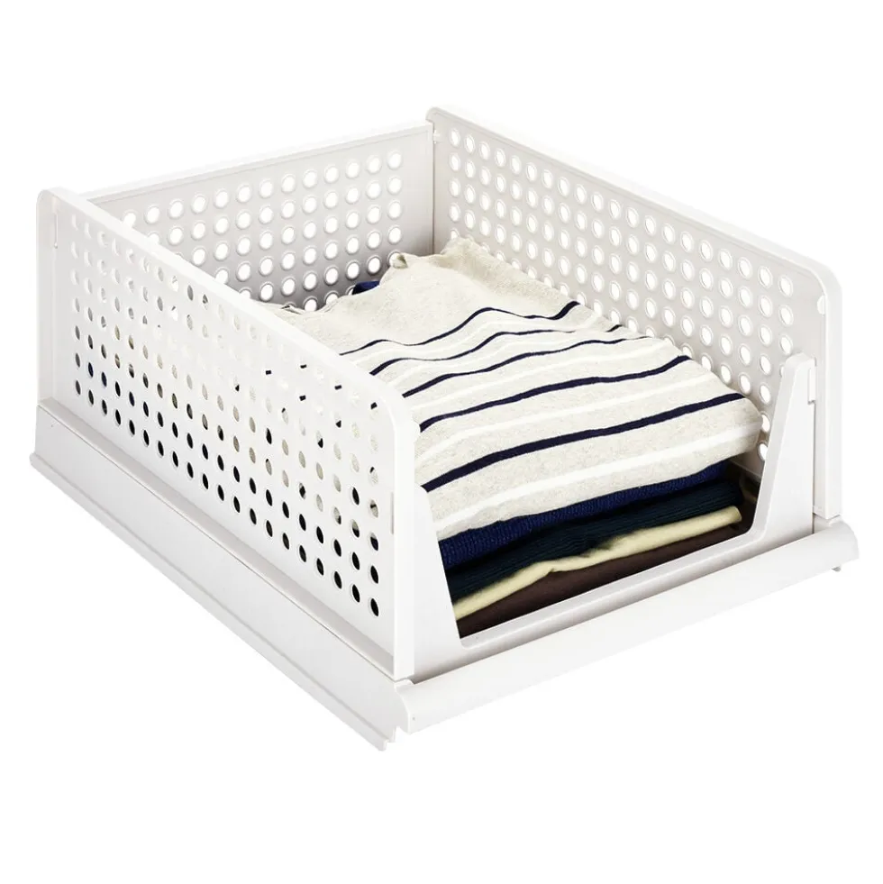 Rangement dressing superposable coulissant blanc grand modèle