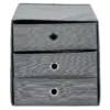 Rangement textile Box Cube 3 tiroirs gris 31x29xH31cm