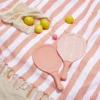 Raquette de plage x2 + 1 balle adulte plastique orange