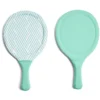 Raquette de plage x2 + 1 balle adulte plastique vert
