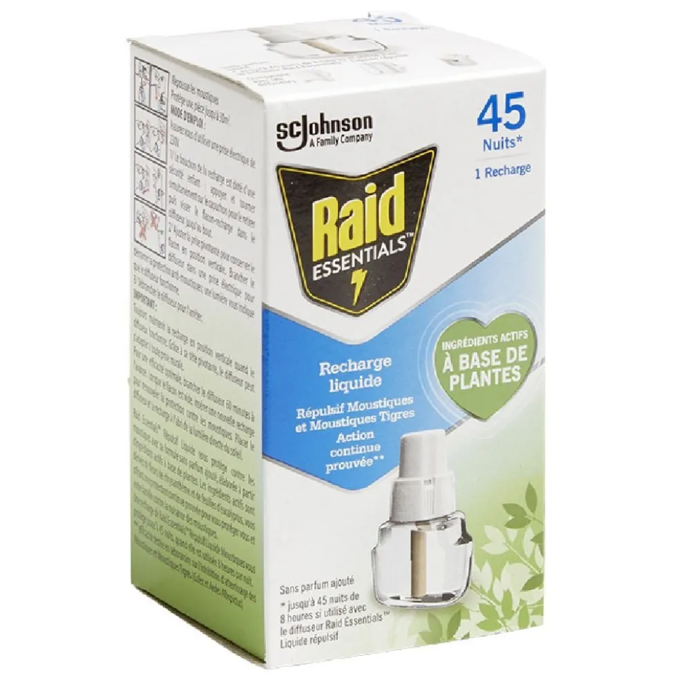 Recharge liquide antimoustique Raid avec recharge 45 nuits 32ml