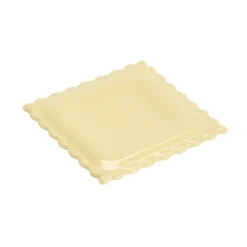 Repose-cuillère forme raviole carré céramique beige 15x15cm