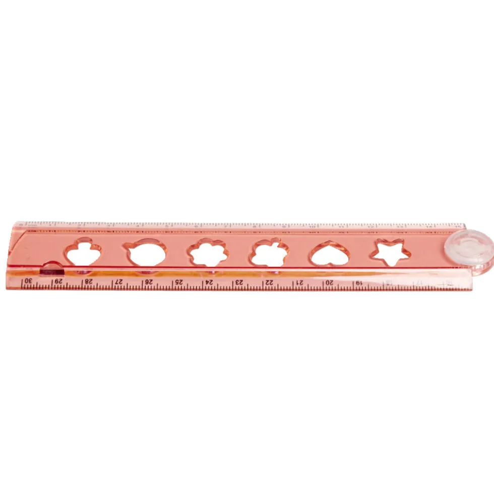 Règle pliable 15 à 30cm plastique rouge