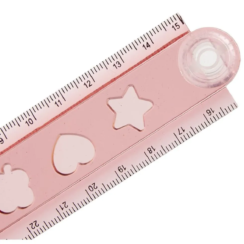 Règle pliable 15 à 30cm plastique rouge