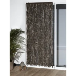 Rideau de porte chenille marron