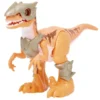 Robot dinosaure Wars son et lumière animé plastique marron 27xH15cm