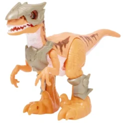 Robot dinosaure Wars son et lumière animé plastique marron 27xH15cm