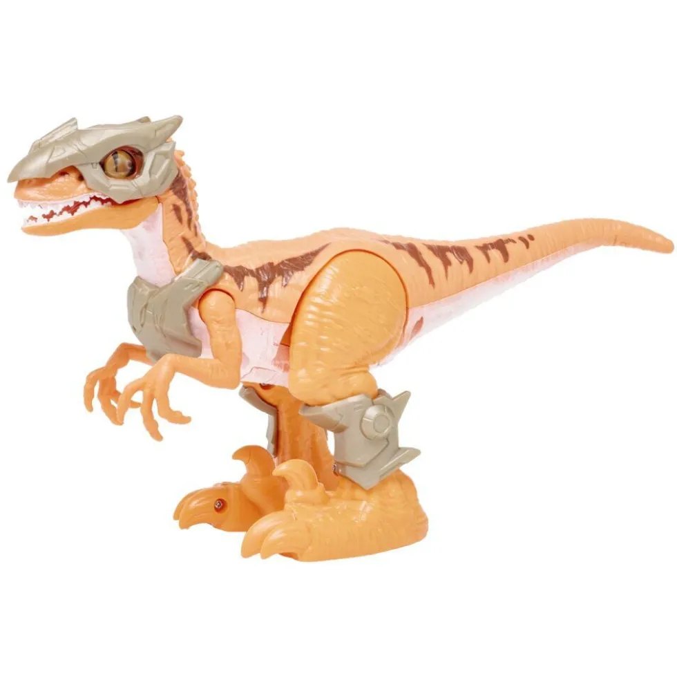 Robot dinosaure Wars son et lumière animé plastique marron 27xH15cm