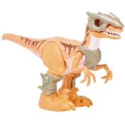 Robot dinosaure Wars son et lumière animé plastique marron 27xH15cm