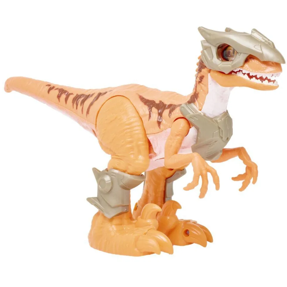 Robot dinosaure Wars son et lumière animé plastique marron 27xH15cm