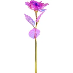 Rose éternelle irisée lumineuse avecLED 15x15xH50cm (3 modèles)