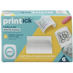 Rouleau de papier blanc x 3 pour imprimante Printick