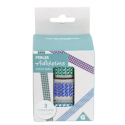 Rouleau de perles colorées adhésives