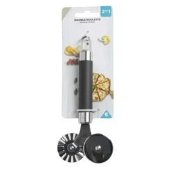 Roulette double en inox - Coupe-tarte et pizza