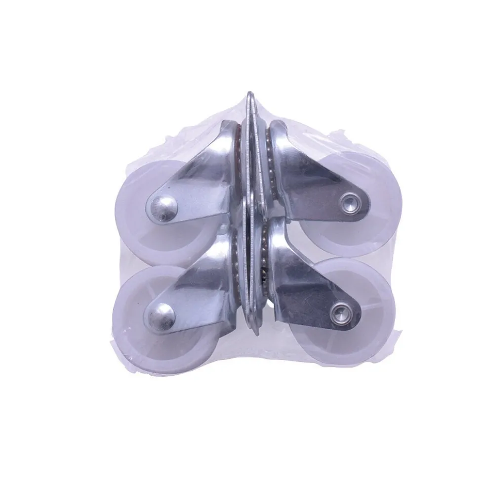 Roulette en plastique blanc - Lot de 4