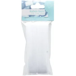 Ruban biais en coton blanc