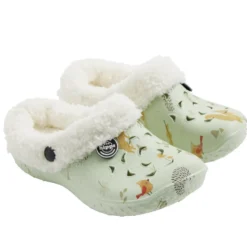 Sabots Hipps enfant fourrés vert pâle motifs animaux 28/29