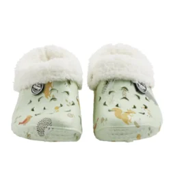 Sabots Hipps enfant fourrés vert pâle motifs animaux 28/29