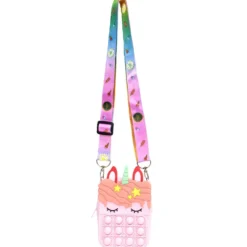 Sac bandoulière enfant pop it licorne 9x4xH13,5cm (3 modèles)
