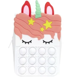 Sac bandoulière enfant pop it licorne 9x4xH13,5cm (3 modèles)