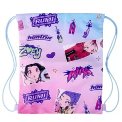 Sac à chaussures Kpop Demon Hunters rose bleu violet 33x44cm