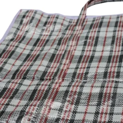 Sac de course quadrillage rouge noir blanc 68x15xH68cm