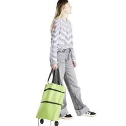 Sac de courses ajustable à roulettes 20L orange ou vert