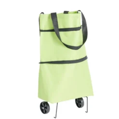Sac de courses ajustable à roulettes 20L orange ou vert