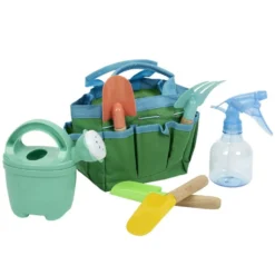Sac de jardinage avec 6 outils pour enfant plastique et bois