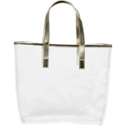 Sac de plage transparent avec pochette doré