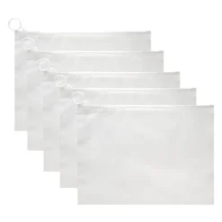 Sac de rangement waterproof x5 plastique zippé blanc transparent 18x25cm