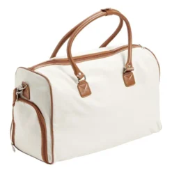 Sac de voyage canevas beige et marron 49x24xH31cm
