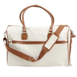 Sac de voyage canevas beige et marron 49x24xH31cm