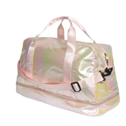 Sac de voyage femme aspect brillant 49x23xH30cm - 2 modèles rose ou vert