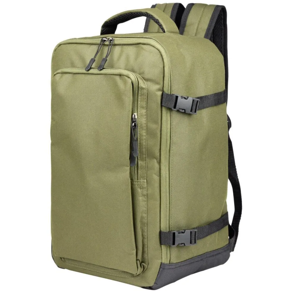 Sac à dos voyage 20L lowcost polyester vert kaki L25xP20xH40cm