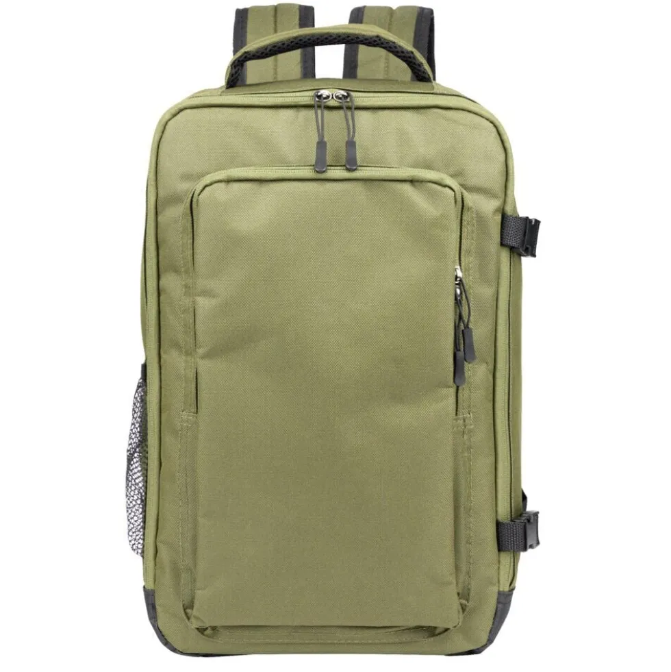 Sac à dos voyage 20L lowcost polyester vert kaki L25xP20xH40cm