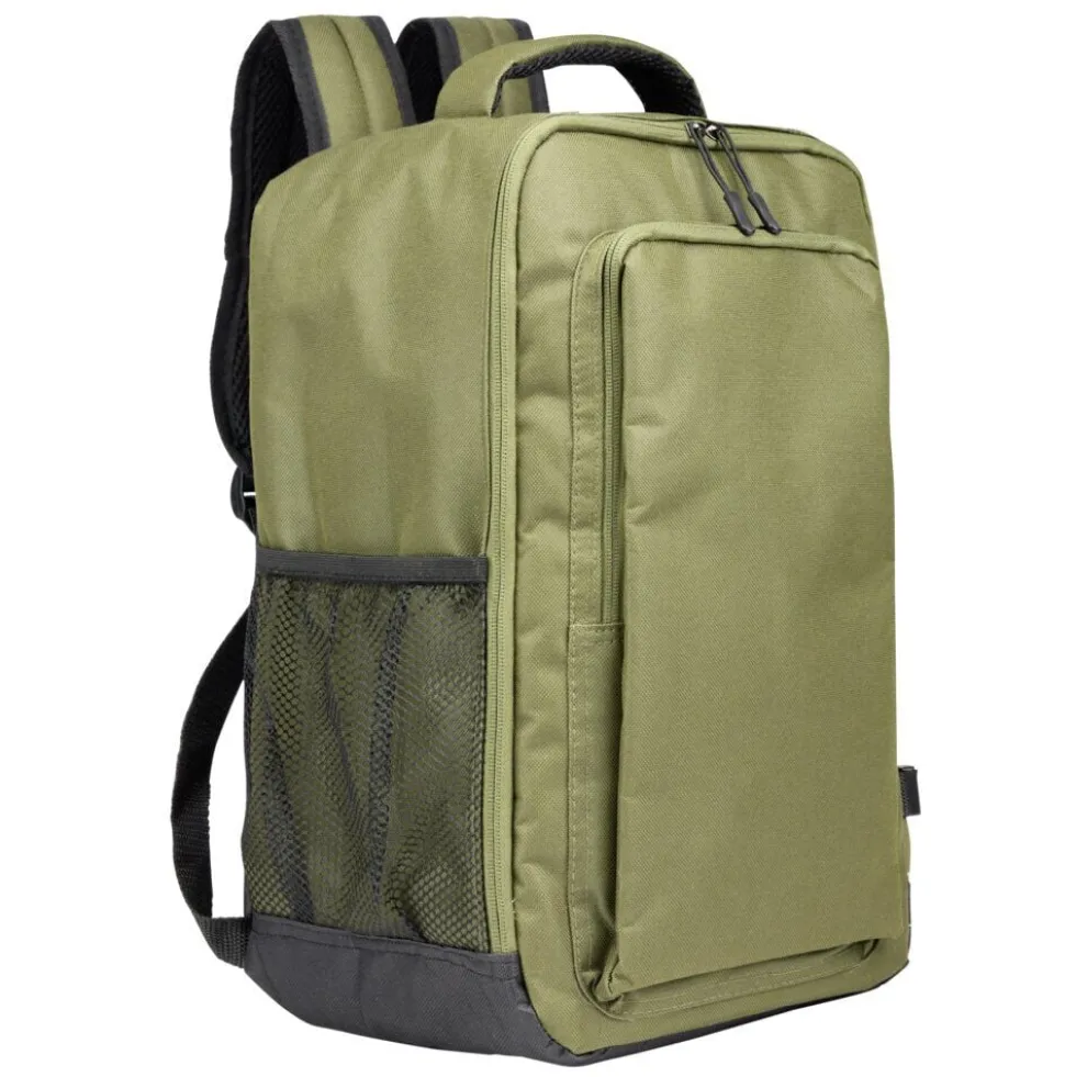 Sac à dos voyage 20L lowcost polyester vert kaki L25xP20xH40cm